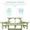 Best Choice Products 6-Person Circular Outdoor Wooden Picnic Table w/ 3 Built-In Benches, Umbrella Hole